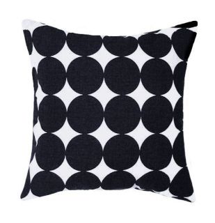   Dotscape Jet Black Modern Decorative Throw Pillow Lumbar or Square