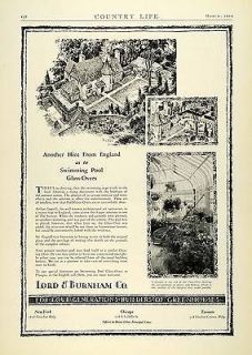 1929 Ad Lord Burnham Greenhouse Encased Glass Swimming Pools Home 