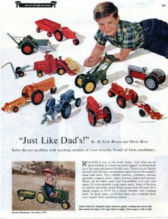 1954 John Deere Pedal Car Tractor & Toy Tractors Article Just Like 