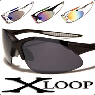 New Original X Loop Mens Sports Wrap Baseball Sunglasses Black Frame 