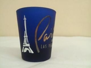 Paris Las Vegas Hotel Shot Glass  Cobalt Blue