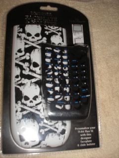 NEW Skulls Graphic Designer Faceplate & Holster for TI 84 Plus Silver 