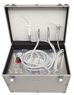 NEW Dental Portable Turbine Unit Air Compressor + 3 way Syringe 