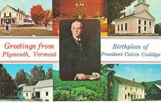 Presidents Calvin Coolidge Birthplace Plymouth VT postcard