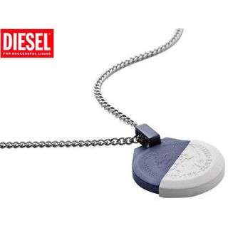 New Diesel Men Necklace Blue and white silicon pendant,DX 0466