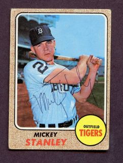 1968 Topps #129 Mickey Stanley Detroit Tigers Signed AUTO