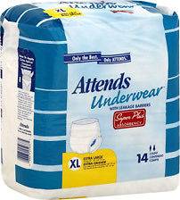 ATTENDS Diaper Brief ALL SIZES adult incontinence Disposable SUPER 