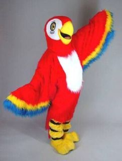 RED MACAW bird MASCOT HEAD Costume Suit Halloween prop