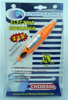   Engraver Engraving Grinding Tool 2 Diamond Bit Wood Metal Glass 12V