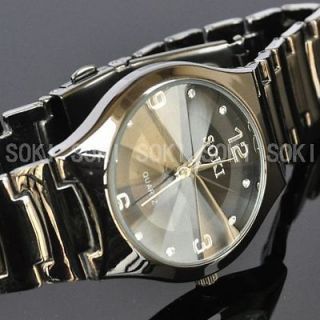   Black Mens Classic Analog Quartz Wrist diamond glass dial Watch S90
