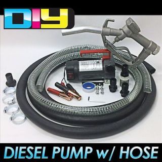 Portable Transfer Pump With Nozzle & 12 Hose for Diesel Biodiesel and 