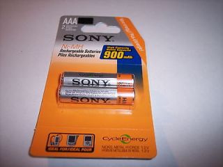 Newly listed NEW SONY 2 PACK AAA Ni MH RECHARGEABLE 900mAh BATTERIES 