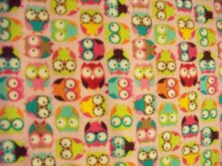 BABY OWLS HOOT LTE PINK OWL COTTON FABRIC FQ