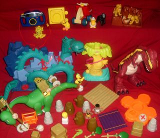  Price Playskool Toy Lot Developmental Imaginext Caveman Dinosaurs