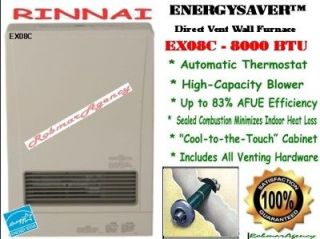 Rinnai   8,000 BTU Direct Vent Wall Room Heater  EX08C