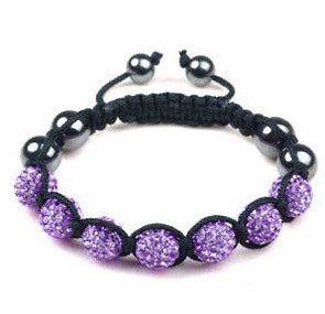   Bracelet 7 Purple Crystal Disco Ball Magnetite Christmas Gift
