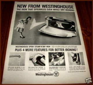 1961 WESTINGHOUSE IRON AD~Vintage Retro Kitchen
