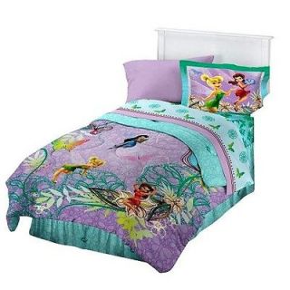 Disney Tinkerbell Fairies 9 Pc FULL/Double Comforter Sheets Bedskirt 