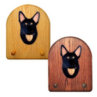   Wood Carved Dog Figure Key Leash Holder. Home Decor Dog Products