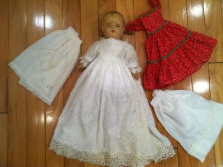 Antique Composition Doll & Clothes NEEDS REPAIR   PRICE INCLUDES 