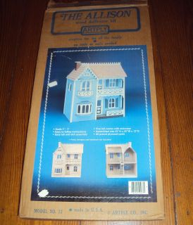 The Allison Wood Dollhouse Kit #77 Artply 5 Rooms & Staircase Precut 