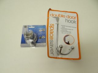 HDS Trading Over The Door Double Hook Chrome and Showerhead Wall Mount 