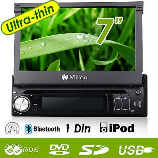 D1309B Milion 1 DIN Detachable Car DVD Stereo Radio Player Bluetooth 