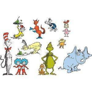 DR SEUSS 22 BiG Wall Stickers CAT HAT Room Decor Decals Party 
