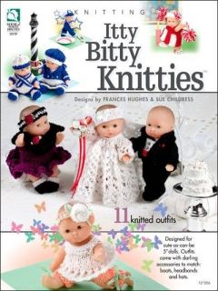 Knitting Patterns ITTY BITTY KNITTIES Clothes 5 Dolls Wedding 