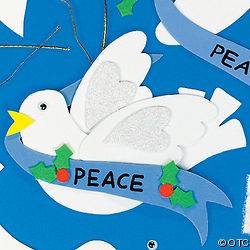 Foam Holiday Peace Dove w/ Holly Ornament Craft Kit