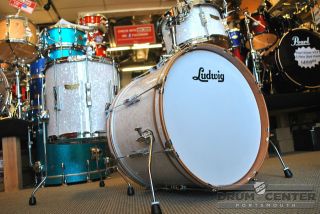 Ludwig Club Date SE Jazzette Drum Set 18,12,14 White Pearl   FREE 