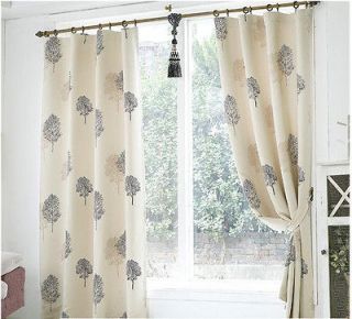   Tree Thermal Insulated Blackout Curtains Beige, Sz 110X90 A95