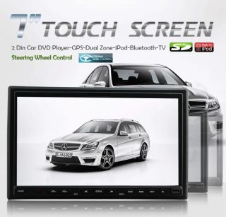 Double 2 Din In dash 7 Touch Screen Car DVD Player with Bluetooth 