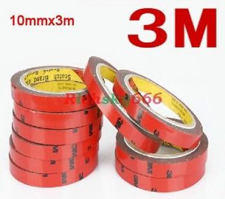 1pcs 3M Automotive Acrylic Plus Double Sided Attachment Tape 10mm