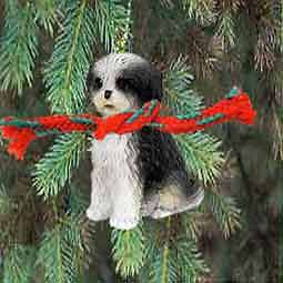 Shih Tzu, Puppy Cut Black/White Holiday Ornament New