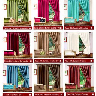   Silk Pencil Pleat Fully Lined Curtains 45 66 90 width 54 72 90  drop