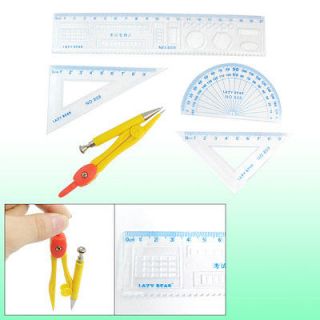 Drawing Tool Metal Compass Plastic Triangle Straight Ruler Protractor