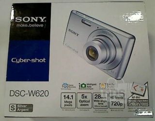 Sony DSC W620 Cyber shot 14.1Mp HD Silver Digital Camera
