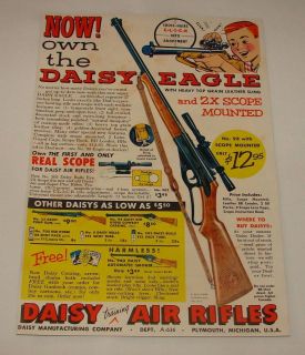 1956 DAISY EAGLE bb gun air rifle ad page