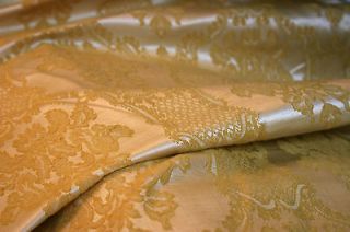   French Country Cottage Gold Satin Baroque Tasseled Edge King Bedspread