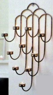   IMPRESSARIO 10 Tealight Candle Holder WALL SCONCE Metal Antique Brass