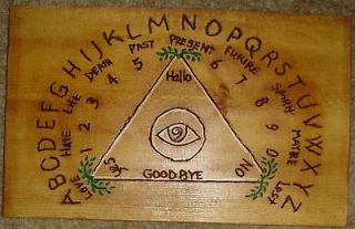 hand made wooden ouija spirit talking board eye