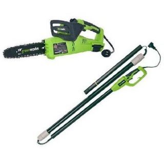 Greenworks 20062 10 Inch 7 Amp Electric Pole Saw /Tree Pruner/Chain 