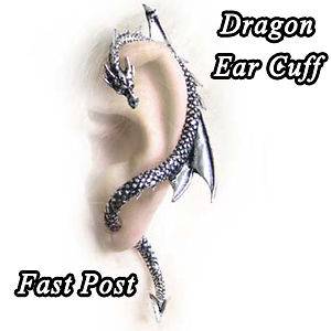 Whispering Dragon left ear cuff wrap earring Gothic jewellery