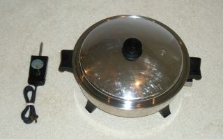   12.5 Oil Liquid Core Stainless Waterless Electric Skillet Fry Pan