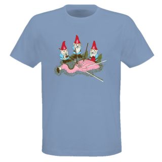 Gnomes Kill Bird Flamingo Funny Cartoon T Shirt