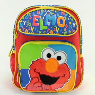 Sesame Street Fuzzy Elmo 12 Small Toddler Backpack   School Book Bag 