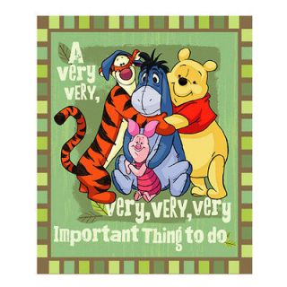  The Pooh & Friends Tigger Eeyore Piglet Green Fleece Blanket 50x60