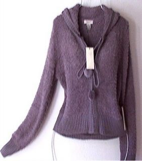 NEW~$180~VERTIGO PARIS~Gray Grey Chenille Sweater Coat Jacket Top~16 