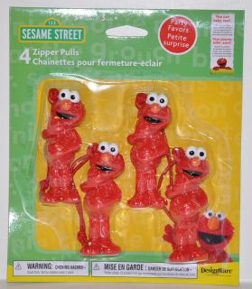 4PC SESAME STREET ELMO ZIPPER PULLS FIG PARTY FAVORS GOOD FOR PARTY 